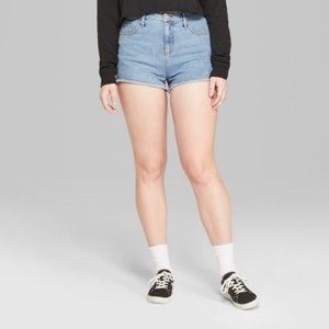 Wild Fable High-Rise Frayed Denim Shorts